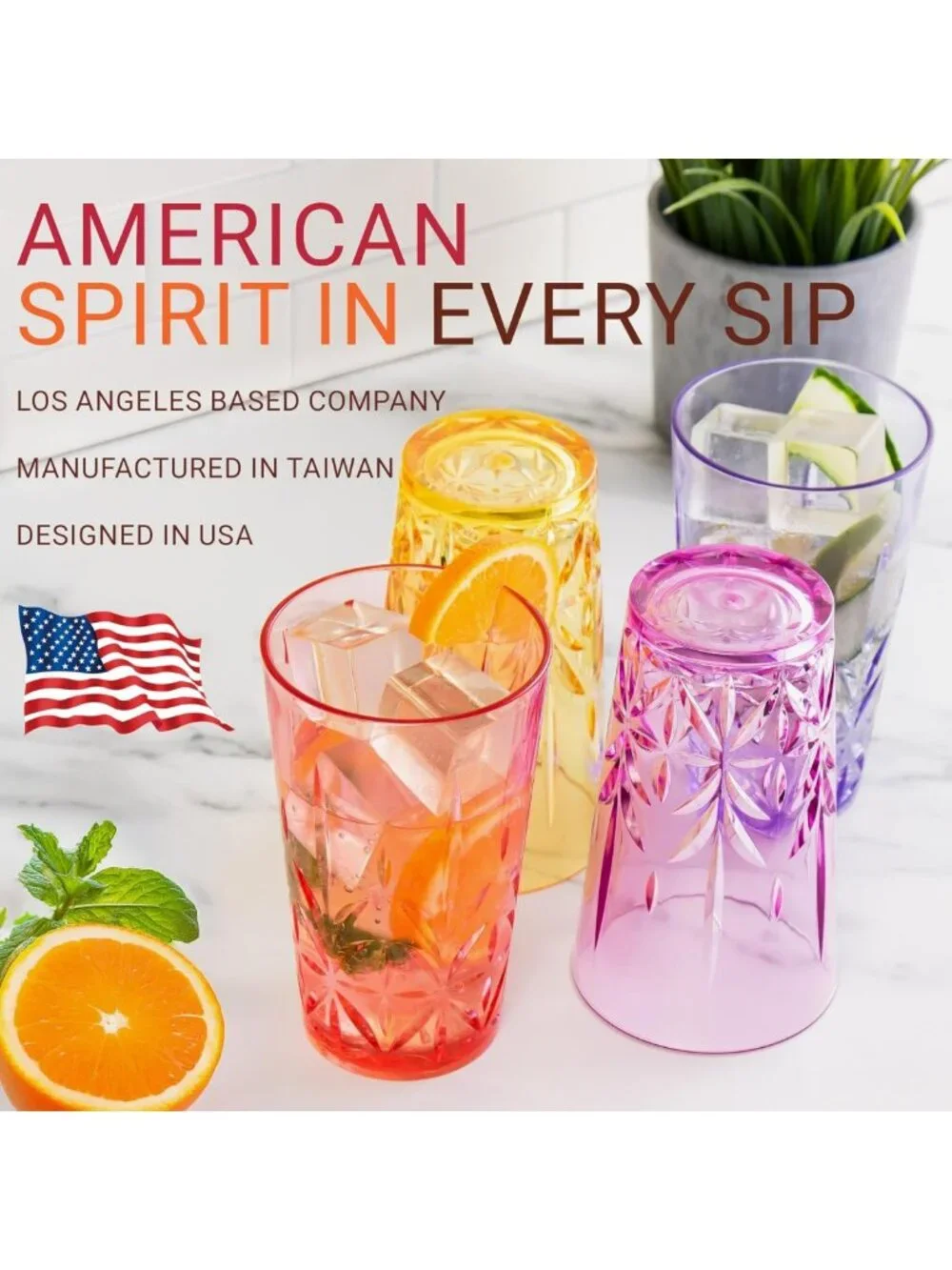 Premium Quality 18 oz Plastic Drinking Tumblers - BPA-Free, Stackable